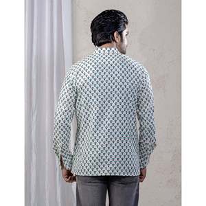 Kurta court en coton imprimé décontracté pour hommes avec manches longues - Product Image 6