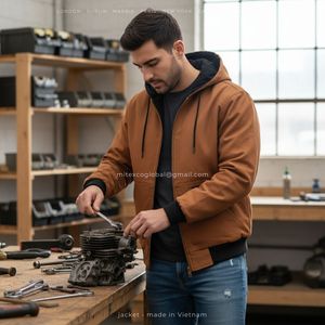 Chaqueta de trabajo con capucha de pato Heritage, repelente al agua duradero, lona de algodón 100%, técnica impermeable OEM ODM Vintage - Product Image 2