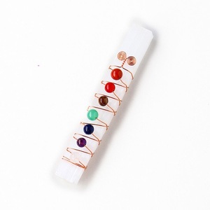 Wholesale Natural Gem <b>Crystal</b> Healing Selenite Beads <b>Wand</b> 7 Chakra Carved Jade Egg Spiritual Quartz Massage Stick Carving - Product Image 1