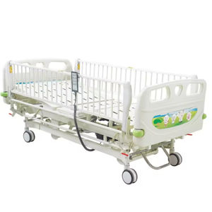 Tempat tidur rumah sakit anak-anak Manual elektrik, dua engkol baja Metal ICU furnitur medis untuk anak-anak rumah sakit - Product Image 1