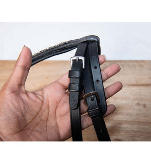 Brida inglesa con forma anatómica elegante, equipo de caballo ajustable acolchado suave, cuero de piel de vaca con cómoda brida de caballo de cuero - Product Image 5