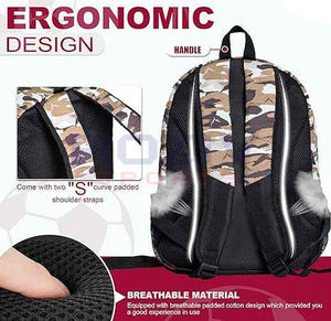 Nouveau sac à dos de football personnalisable avec doublure en polyester, bandoulière arquée, fermeture éclair – Conception avec compartiment pour ballons de sport - Product Image 6