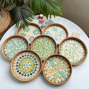 Bandeja Redonda de Mimbre Vietnamita, Cesta Tejida a Mano para Frutas, Pan, Café, Bebidas, Exhibición de Alimentos y Decoración de Mesa - Caryln - Product Image 3