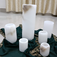 Candelabro de Alabastro Natural Hecho a Mano, Calidad Premium, Ecológico, Tamaños Personalizables, Venta al Por Mayor