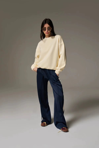 Sudadera de Forro Polar para Mujer, Invierno y Otoño, 100% Algodón, Estilo Urbano Cálido, Corte Holgado, Tejido Cómodo, Marca Personalizada, MOQ Bajo - Product Image 6