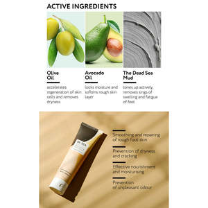Crème nourrissante pour les pieds 100 ml infusée de boue et de minéraux de la Mer Morte – Produit de soin de la peau - Product Image 4