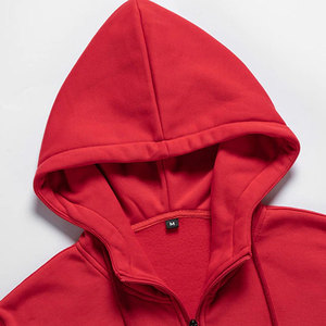 Sudadera con capucha de algodón grueso para hombre, prenda deportiva masculina de invierno, personalizada, con cremallera, color negro - Product Image 2