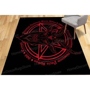 Hoodoo Printed Wool Rug Modern <b>Man</b> <b>Cave</b> <b>Decor</b> Eco-Friendly Patchwork Design with Latex Backing Easy Clean Housewarming Gift - Product Image 5