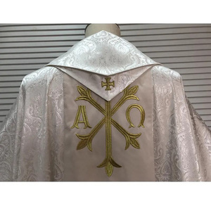 Trắng Chasuble Công Giáo Giáo Hội Cha Linh Mục Chasuble 2025 Tùy Chỉnh Thực hiện Chất Lượng Cao Thiết Kế Mới Thêu Chasuble - Product Image 3
