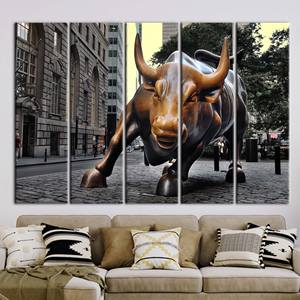 ผ้าใบพิมพ์ลายวอลล์สตรีทบูลสุดหรู - ของตกแต่งบ้านสมัยใหม่,5P:Gallery Wrapped - Product Image 1