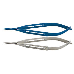 กรรไกรผ่าตัดม่านตาม่านตาโค้งคมและตรง8ซม. 3.15 "โลหะทางการแพทย์สำหรับการผ่าตัดขนาดเล็กเกี่ยวกับโรคตา - Product Image 2