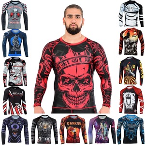 Personnalisé MMA Rash Guard Hommes À Manches Longues Compression Fit Grappling Shirt OEM Sublimation Gymwear UPF50 + À Séchage Rapide Pakistan - Product Image 2
