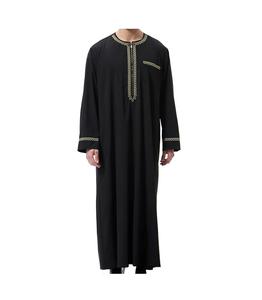OEM ODM diseño árabe color sólido hombres Jubbah Thobe manga larga Dubai ropa islámica tradicional musulmana accesorios de ropa - Product Image 4