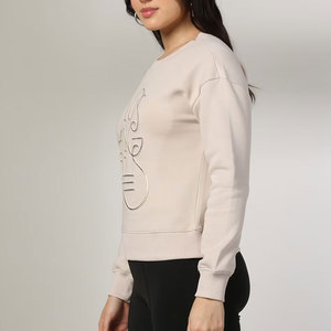 เสื้อสเวตเตอร์คอกลมลำลองพร้อมผ้าระบายอากาศ, เสื้อสเวตเชิ้ตลำลองน้ำหนักเบาสวมใส่ได้ทุกวัน - Product Image 2