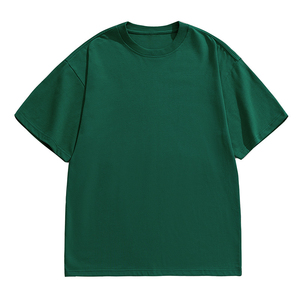 T-shirt d'été pour homme, 220 g/m², 100 % coton molletonné, col rond, coupe ample, doux et respirant, délavé à l'acide, avec logo personnalisé, vente en gros - Product Image 5