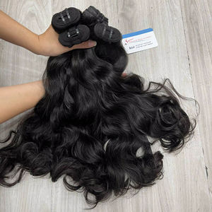 Cabello natural ondulado con trama, color marrón natural, listo para enviar, proveedor de cabello virgen, paquete de cabello virgen, trama de doble capa - Product Image 2