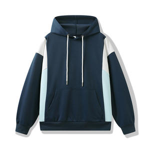 Sweat-shirt à capuche en polaire décontracté, nouvelle collection automne-hiver 2025, design à blocs de couleur, coupe régulière, 100% coton, personnalisable pour homme - Product Image 1