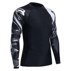 Manches longues hommes Rash guard Compression à séchage rapide BJJ Rush Guard pour l'entraînement Sports Gym Fighting Wear rash guard - Product Image 2