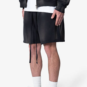 Hot Selling Custom Distressed Logo Casual wear 100% Cotton Summer Streetwear Sunfade Wash <b>Short</b> Length <b>Shorts</b> For <b>men</b> - Product Image 2