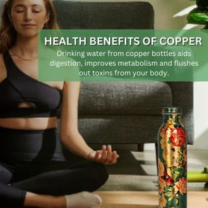 ขวดน้ำทองแดงบริสุทธิ์ภาชนะโลหะพรีเมี่ยมสำหรับดื่มแบบพิมพ์ลายสำหรับใช้ในสำนักงานให้ประโยชน์ต่อสุขภาพแบบกำหนดเอง - Product Image 3