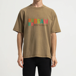 T-shirt oversize à col rond et épaules tombantes imprimé lettres alphabétiques pour hommes 100% coton fabriqué au Bangladesh - Product Image 2