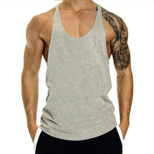 Débardeurs de gymnastique décontractés pour hommes de haute qualité 100% personnalisable léger OEM Service coton/polyester matériel tricoté armure - Product Image 5