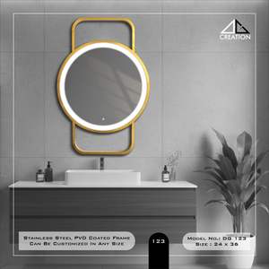 ตู้ห้องน้ำแบบมีโครงคู่เคลือบ PVD สแตนเลส ปรับแต่งได้ ดีไซน์หรูหรา รูปทรงไม่สมมาตร - Product Image 3