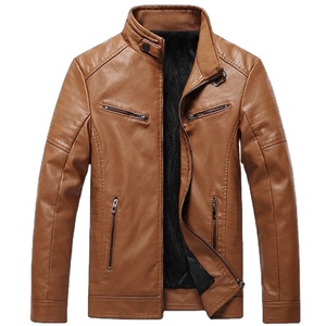Recién llegados primavera otoño felpa nueva moda de ocio hombres chaqueta de cuero abrigo adelgazante motocicleta hombres usan chaqueta para hombres - Product Image 2