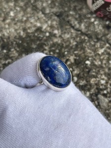 Mehrajudin Gems <b>Lapis</b> <b>Lazuli</b> Sterling Silver Simple Engagement Promise <b>Ring</b> Bezel Setting Third Party Appraisal Small Size - Product Image 4