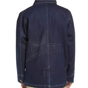 2025 couleur personnalisée tenue décontracté hommes veste d'hiver Streetwear nouvelle mode confortable col montant 100% coton jean veste - Product Image 3