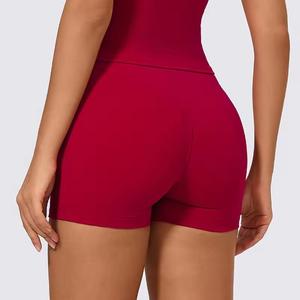 Pantalones cortos de yoga sin costuras de cintura baja con logotipo personalizado para mujer - Product Image 2