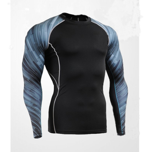 Alta calidad logotipo personalizado Rash Guard para adultos manga larga Jiu Jitsu compresión deporte estilo venta al por mayor MMA tela sublimada - Product Image 2