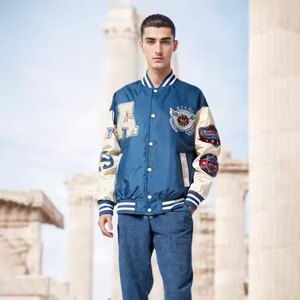 Veste bomber en molleton brodé en laine 100% de haute qualité, lettres, veste varsity pour hommes, manteaux, OEM personnalisé - Product Image 3