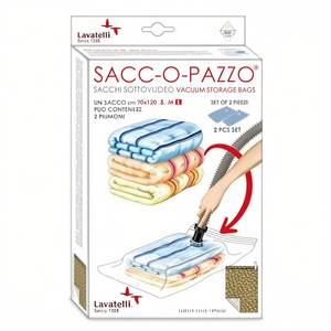 SACCOPAZZO 526 Sacs de rangement sous vide pour économiser de l'espace, 2 pièces (70x120cm) pour Lavatelli - Product Image 2