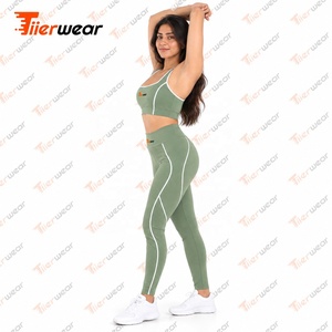 Conjunto de Yoga Moderno para Mujer, Leggings y Sujetador Deportivo Sin Costuras, Ropa Deportiva para Gimnasio, Ropa Deportiva Activa, Fabricación Personalizada OEM, Marca Privada - Product Image 3