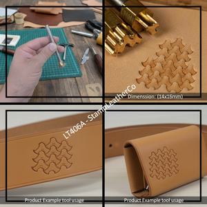 เครื่องหนัง LT406A ประทับรูปทรงเรขาคณิตที่เชื่อมต่อกันเข็มขัดออกแบบประเภทผลิตภัณฑ์เข็มขัด - Product Image 1