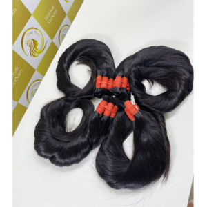 Extensiones de cabello Remy Virgen de la mejor calidad Natural negro recto a granel 8-40 ''Color oscuro sin procesar vietnamita al por mayor - Product Image 3