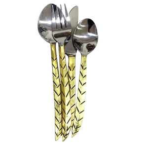 Ustensiles de cuisine Couverts en acier et métal Couverts couleur personnalisée Cuillère à café et fourchette au fini argent pour table à manger - Product Image 3