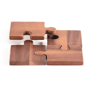 Rompecabezas Posavasos de madera Forma cuadrada Nogal para decoración del hogar y utensilios de cocina de hotel Lo mejor para villas de lujo y uso de Decoración de mesa - Product Image 2