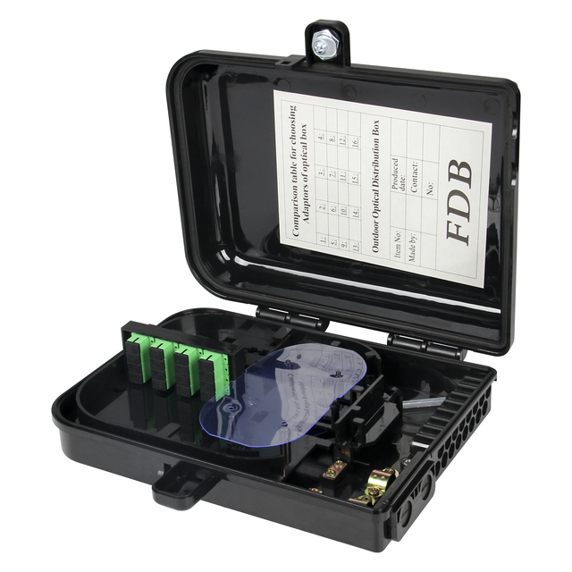 1x16 Fiber Optic Terminal Box FTTH Preconnectorized Distribution Box 16 Ports NAP Box