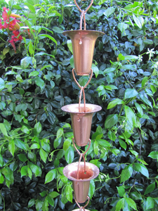 Cadena de lluvia japonesa de aluminio y cobre respetuosa con el medio ambiente de nuevo diseño para usar con bajante para canalones al mejor precio - Product Image 3