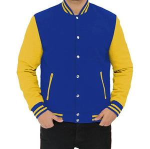 เสื้อแจ็กเก็ตเบสบอลทีมโรงเรียนพรีเมี่ยมสำหรับบุรุษเสื้อนอกบอมเบอร์ขนสัตว์ออกแบบได้ตามต้องการ - Product Image 1