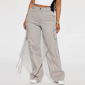 Nouvelle mode Pantalon cargo droit à taille haute avec grandes poches et coutures Pantalons jeans en denim à jambes larges pour hommes Ronpex - Product Image 2