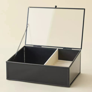 Joyero Clásico de Metal y Vidrio, Adecuado para Decoración Tradicional, Ofrece Almacenamiento Confiable con Paneles de Visualización Transparentes para el Hogar - Product Image 1