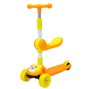 สกู๊ตเตอร์เด็กปรับระดับได้พร้อมเบาะนั่งถอดออกได้ โครงเหล็กแข็งแรง ปลอดภัย ล้อ PU สามล้อ สำหรับเด็กและทารก เคลื่อนที่ได้อย่างอิสระ! - Product Image 2