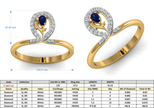 Anillo de latón con circonita azul, chapado en oro de 18k, diseño infinito, estilo bohemio, al por mayor, para mujer - Product Image 4