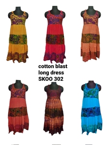 Vestido bohemio para mujer 100% algodón Trendy Blast Printed Fashion con decoraciones de encaje y cremallera - Product Image 4