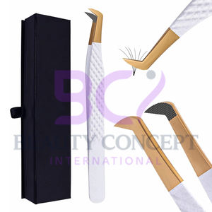 Vente en gros de pinces à greffer antidérapantes faciles à utiliser avec pointe en fibre à forte adhérence pour extensions de cils Nouveau type pointu - Product Image 1