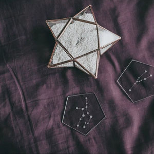 Star Shape Glass <b>Ring</b> Box Jewellery Organizer Made With Glass And Metal Antique Polish Frame For Birthday Wedding Engagement - Product Image 1