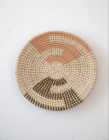 Miglior prezzo decorazione della parete cestino artigianale cestini decorativi in Rattan vassoio di alghe decorazioni da parete per la decorazione domestica